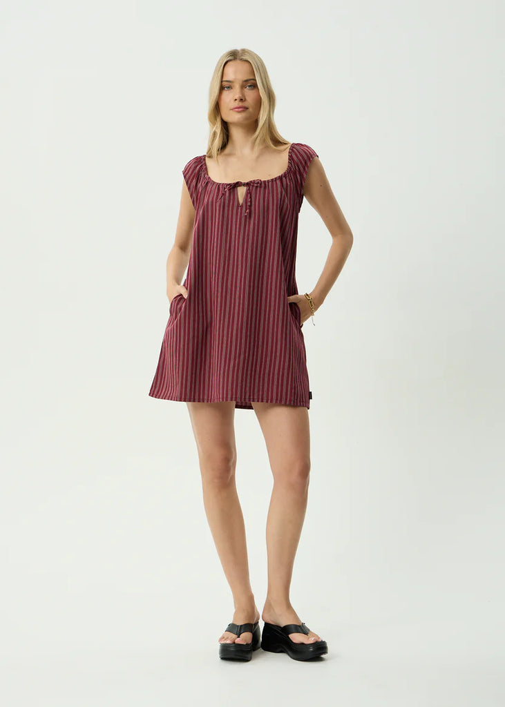 knee length dresses for ladies Afends Madeline O'Donoghue Artist Series Hemp Canvas Floral Mini Dress –  Famous Rock Shop main image 1