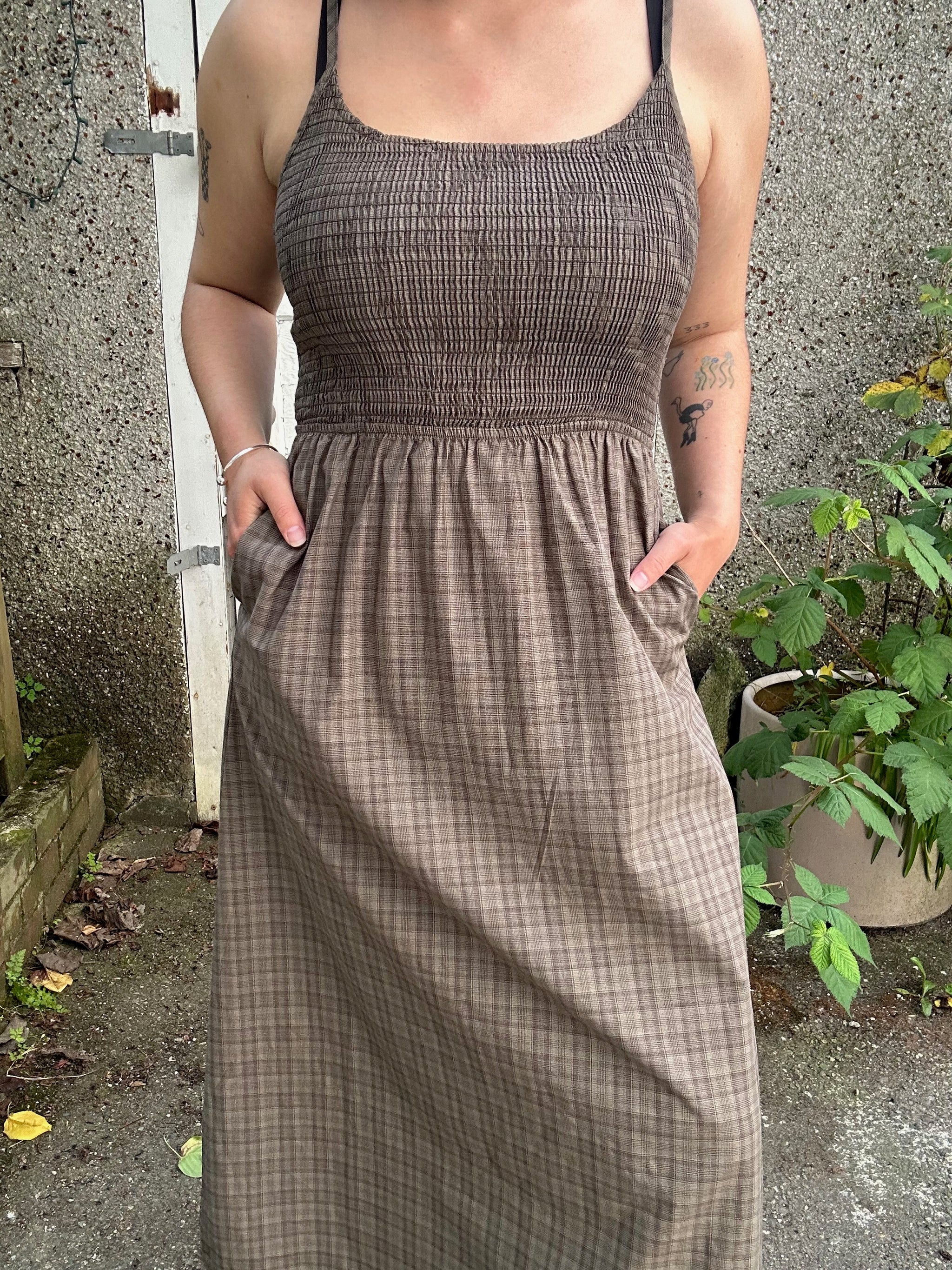 afends midi dress Afends Shadow Gerry
